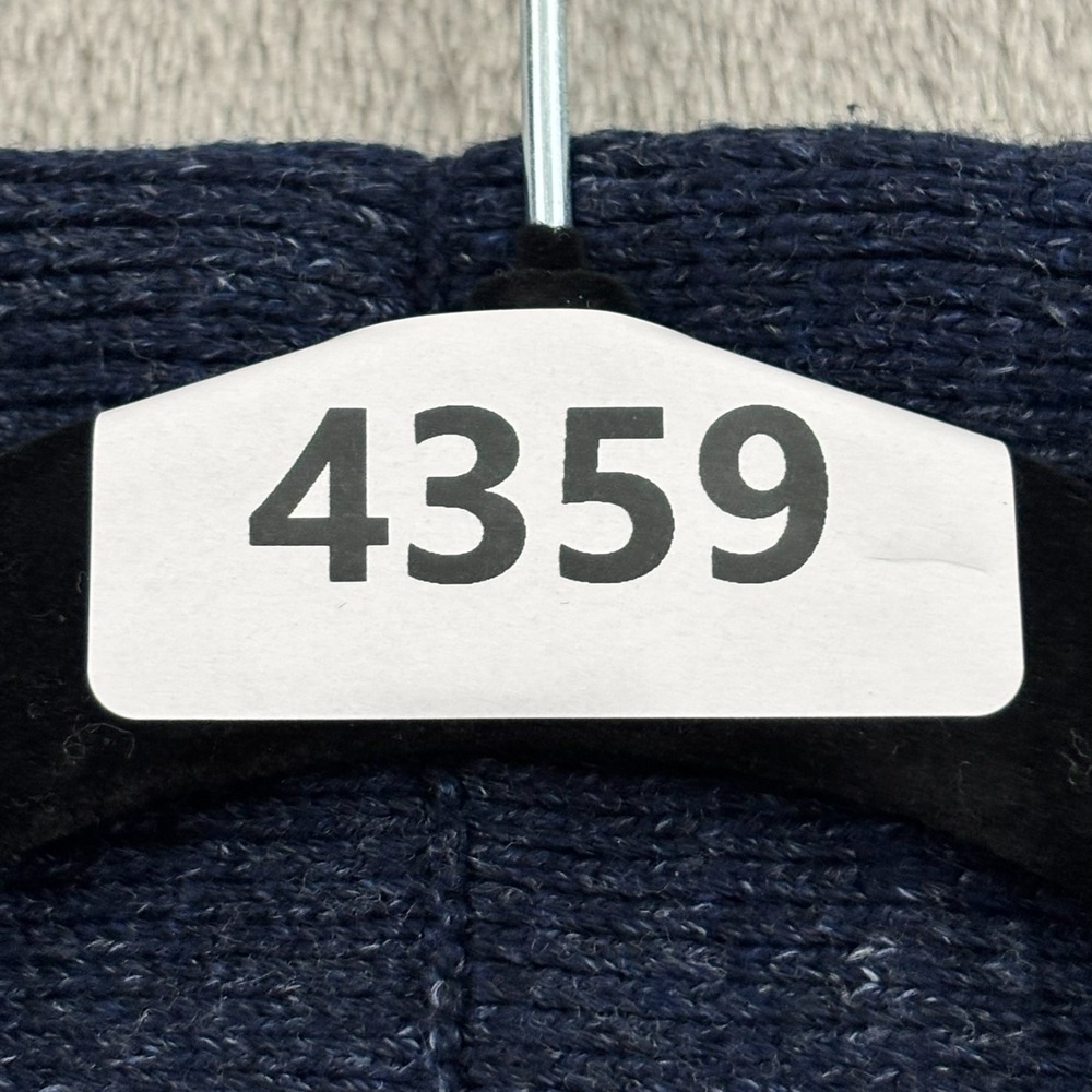 VTG Gap Shawl Cardigan Sweater Mens XL Navy Blue Stripe Preppy Chunky Schoolboy - Picture 16 of 16